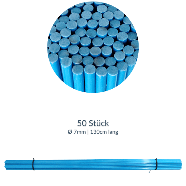 Markierstab Fiberglas blau 7mmx130cm (50 Stk.)