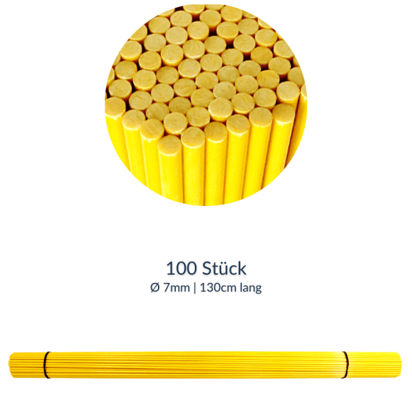 Markierstab Fiberglas gelb 7mmx130cm (100 Stk.)