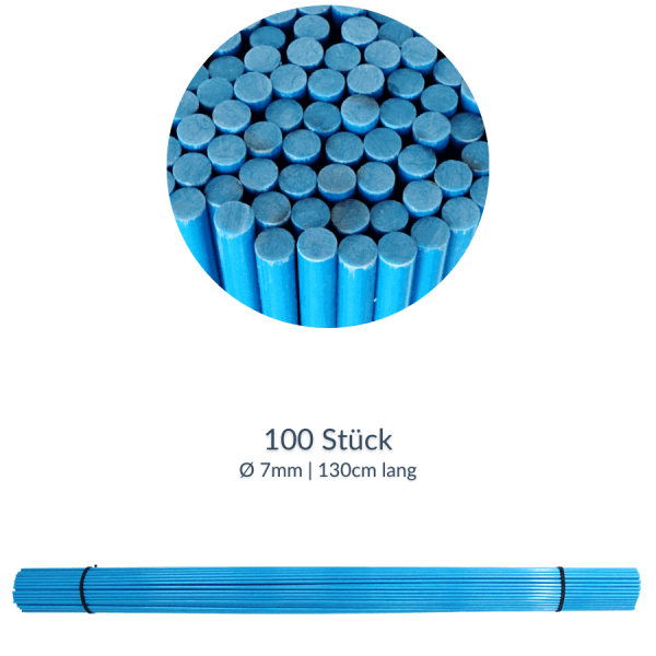 Markierstab Fiberglas blau 7mmx130cm (100 Stk.)
