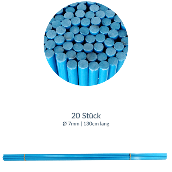 Markierstab Fiberglas blau 7mmx130cm (20 Stk.)
